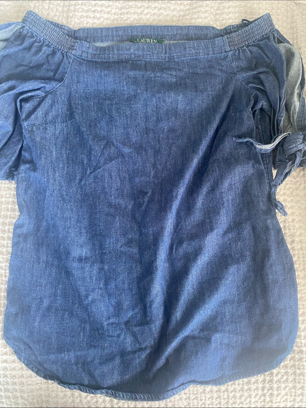 Polo by Ralph Lauren Indigo Denim Off-Shoulder Blouse